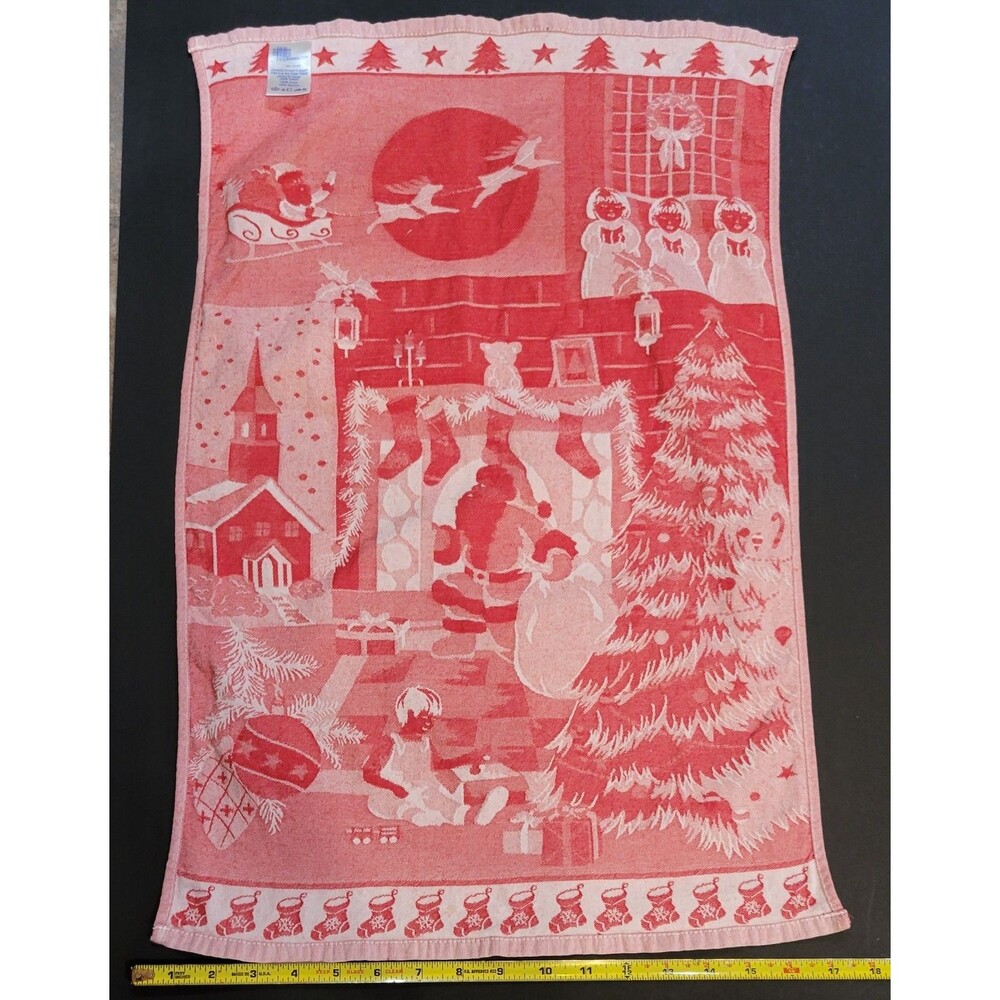 Vintage Decor Christmas Theme Kitchen Towel Santa Claus Standard Terry cotton
